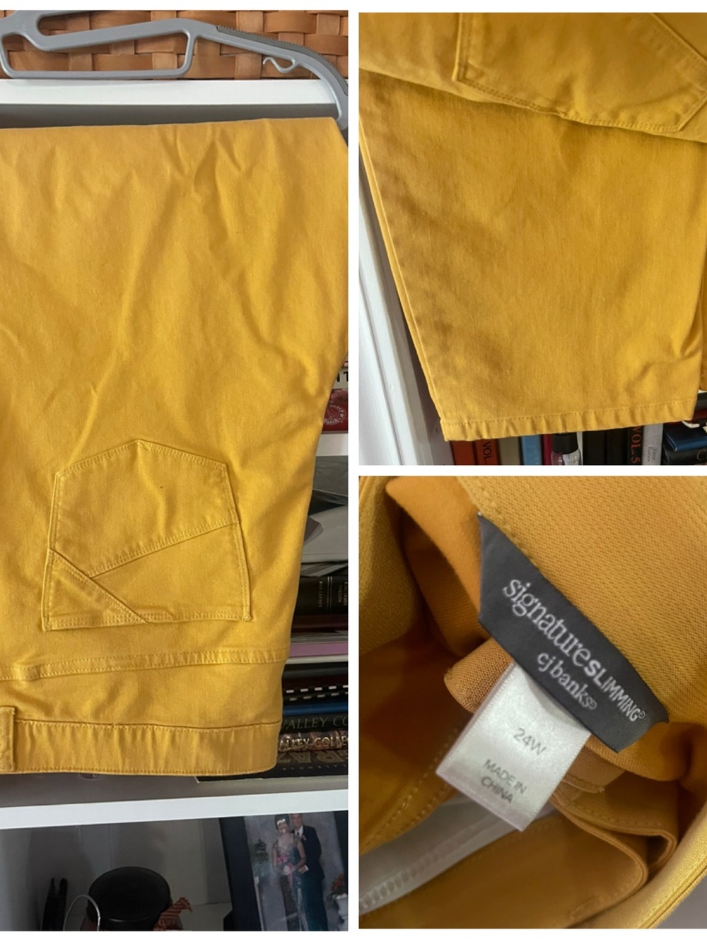 CJ Banks Straight Leg Pants in Mustard Yellow